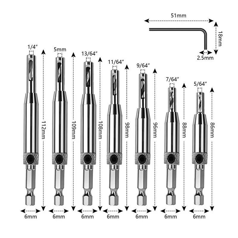 Core Drill Bit Set Hole Puncher Hinge Tapper for Doors Self Centering Woodworking Power Tools furadeira