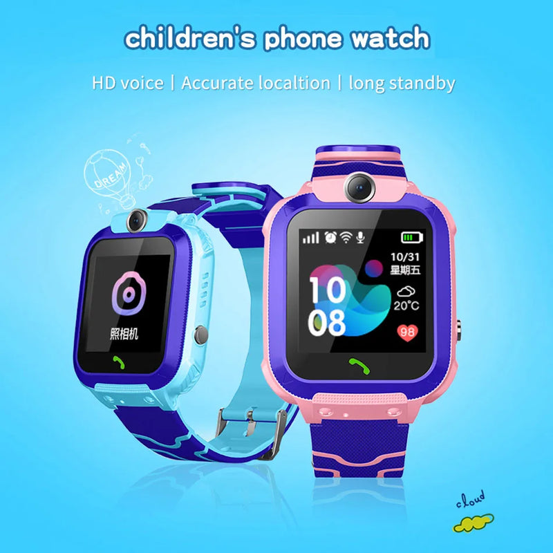 Q12 Kids Smart Watch SOS Phone Watch Smartwatch Kids 2G Sim Card Smart Phone IP67 Waterproof Children's Smart Watch Gift Clock