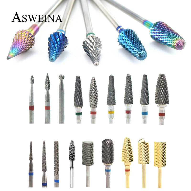 Carbide Nail Drill Bit Tungsten Eletric Milling Cutter for Manicure Cuticle Clean Files Pedicure Equipment Accessories Tools