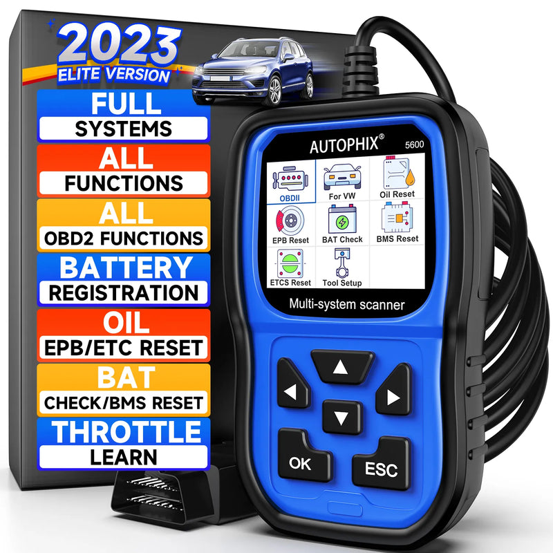 AUTOPScanner Code Reader Engine ABS HIX 5600 Full System Diagnostic Scan Tool OBD2  SRS SAS BMS EPB TPMS Oil Reset Battery for VW