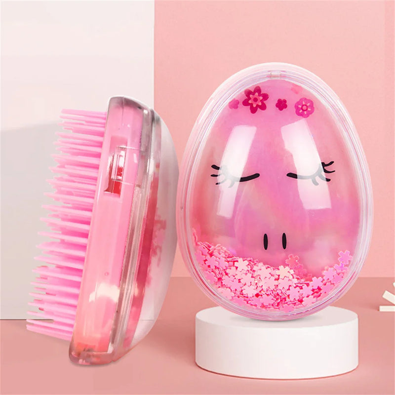 1PC Mini Tangle Hair Brush Egg-shaped Scalp Massage Shampoo Comb Anti-static Detangling Shower Brushes Hair Styling Bathrom Comb